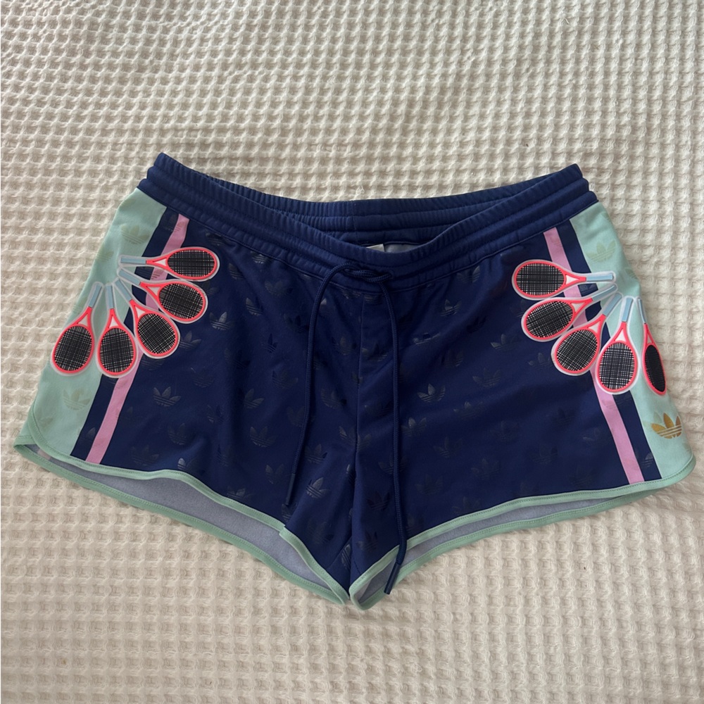 MARY KATRANTZOU Blue and Light Gray Shorts